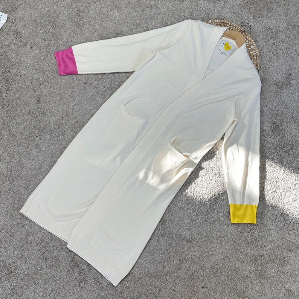 SOLD | Kerri Rosenthal Women’s Poppy Be Alright Duster Cardigan Sweater Cream L - Picture 3 of 14